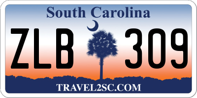 SC license plate ZLB309