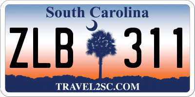 SC license plate ZLB311