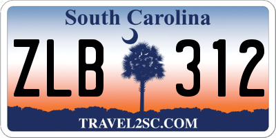SC license plate ZLB312