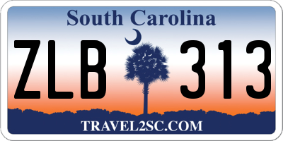 SC license plate ZLB313
