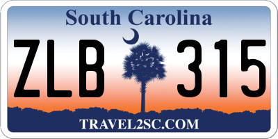 SC license plate ZLB315