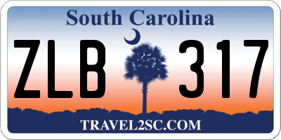SC license plate ZLB317