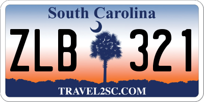 SC license plate ZLB321