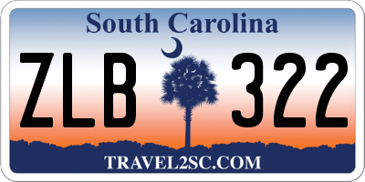 SC license plate ZLB322