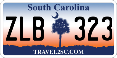 SC license plate ZLB323