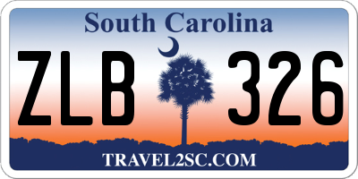 SC license plate ZLB326
