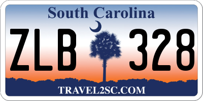 SC license plate ZLB328
