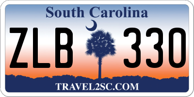 SC license plate ZLB330
