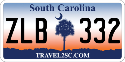SC license plate ZLB332