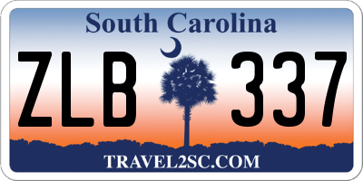 SC license plate ZLB337