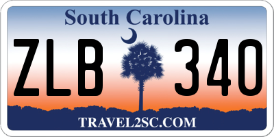 SC license plate ZLB340