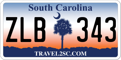 SC license plate ZLB343