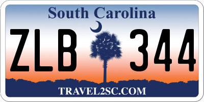 SC license plate ZLB344