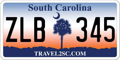 SC license plate ZLB345