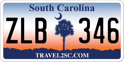 SC license plate ZLB346