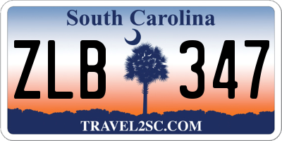 SC license plate ZLB347