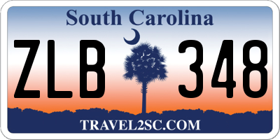 SC license plate ZLB348