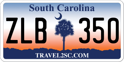 SC license plate ZLB350