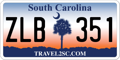 SC license plate ZLB351