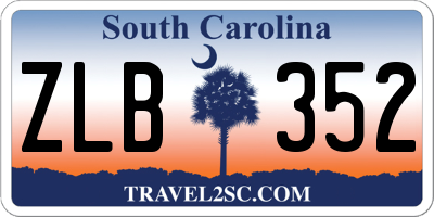 SC license plate ZLB352