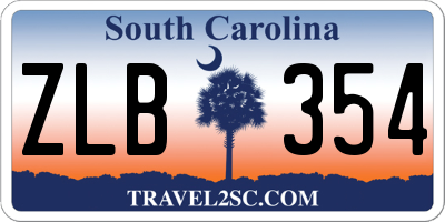 SC license plate ZLB354