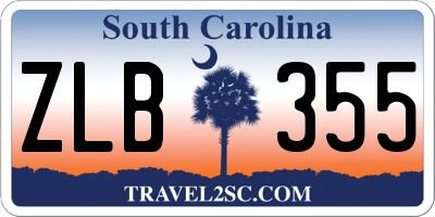 SC license plate ZLB355