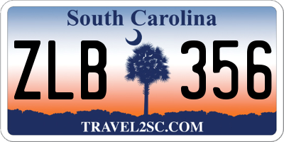 SC license plate ZLB356