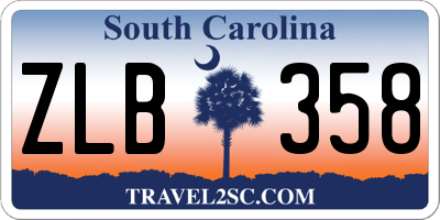 SC license plate ZLB358