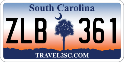 SC license plate ZLB361