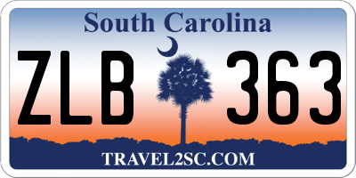 SC license plate ZLB363