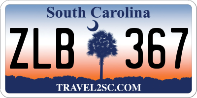 SC license plate ZLB367
