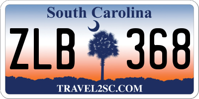 SC license plate ZLB368
