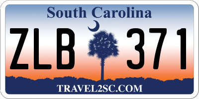 SC license plate ZLB371