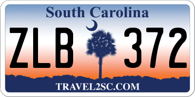 SC license plate ZLB372