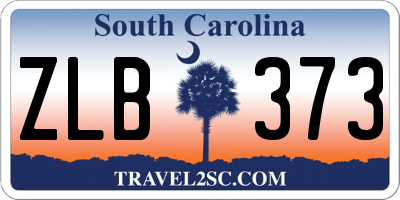 SC license plate ZLB373