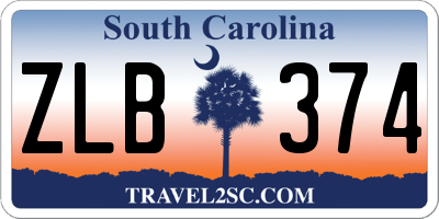 SC license plate ZLB374