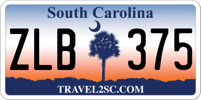 SC license plate ZLB375