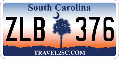 SC license plate ZLB376