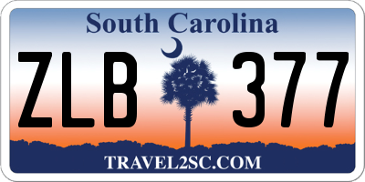 SC license plate ZLB377