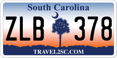 SC license plate ZLB378