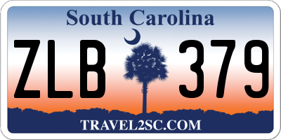 SC license plate ZLB379
