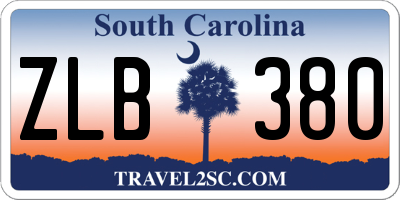 SC license plate ZLB380