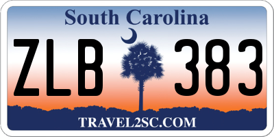 SC license plate ZLB383