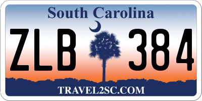 SC license plate ZLB384