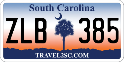 SC license plate ZLB385