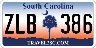 SC license plate ZLB386