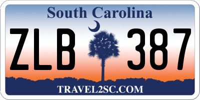 SC license plate ZLB387