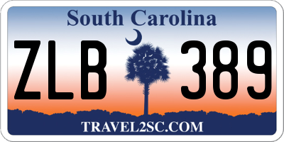 SC license plate ZLB389