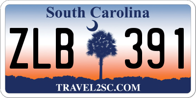 SC license plate ZLB391