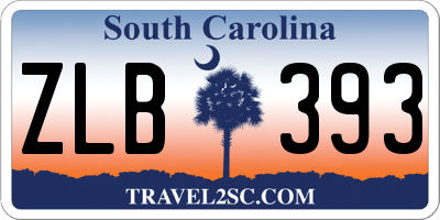 SC license plate ZLB393